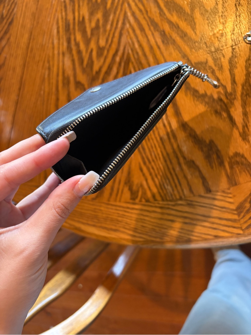 MCM Black Leather Zip Card Wallet with Keychain - Picture 3 of 5